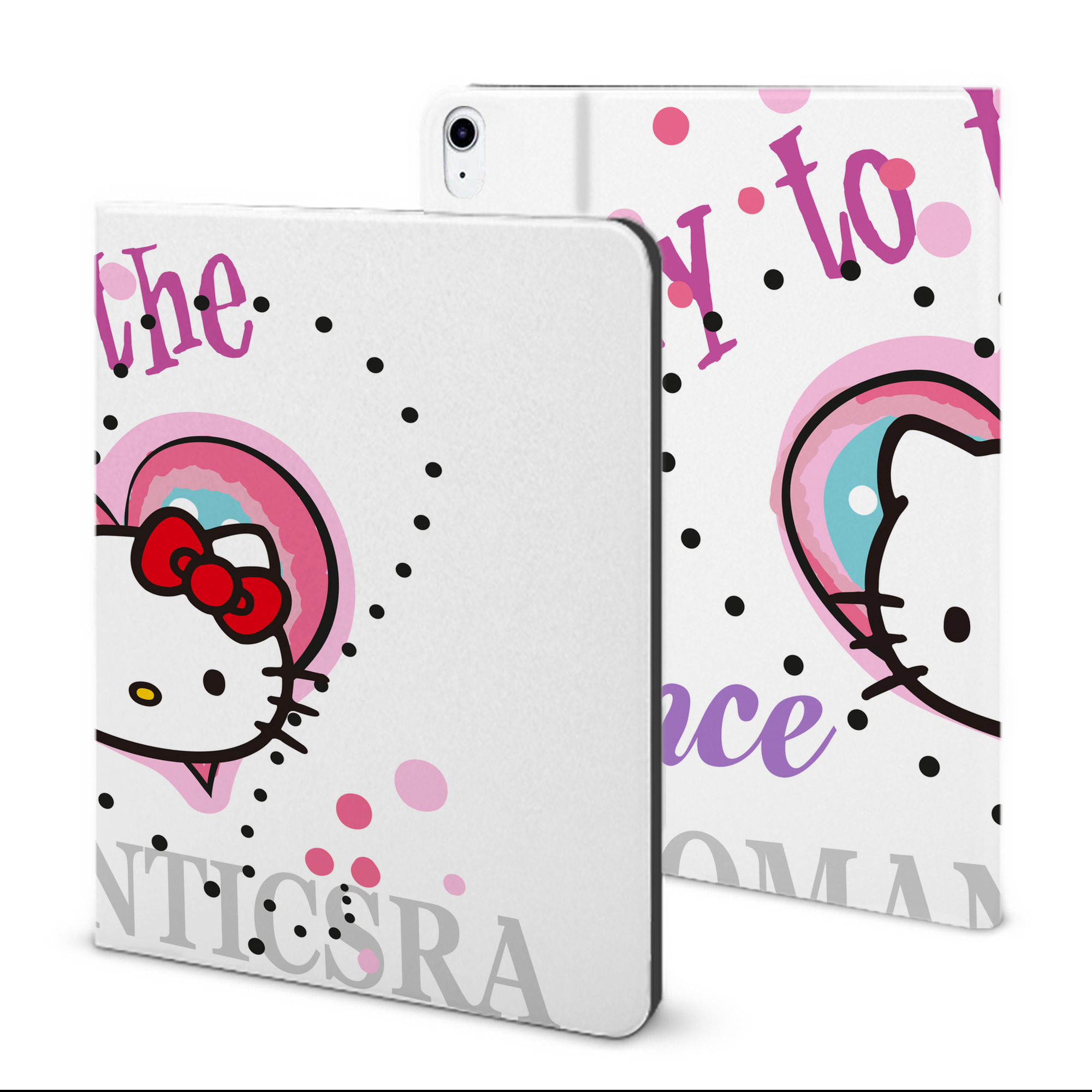 （画像用） Hello Kitty ハローキティ IPad ケース ブック型 PUレザー TPU 耐衝撃 軽量 薄型 ペン収納なし 全面保護 IPad 各モデル対応